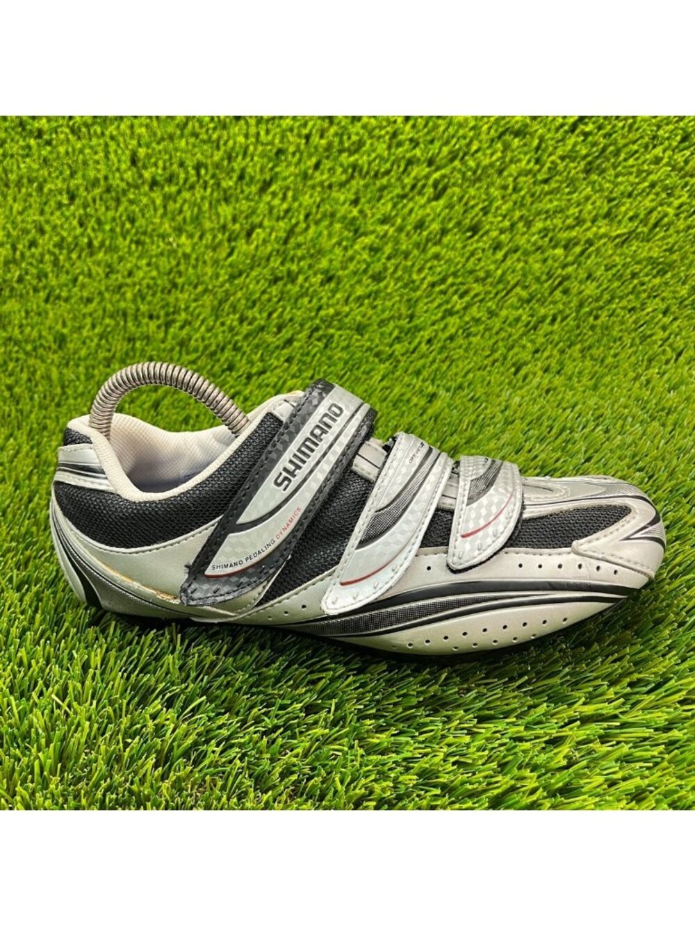 Shimano Road Bike Mens Size 6-7 Silver Athletic Outdoor Cycling Shoes Sneakers
